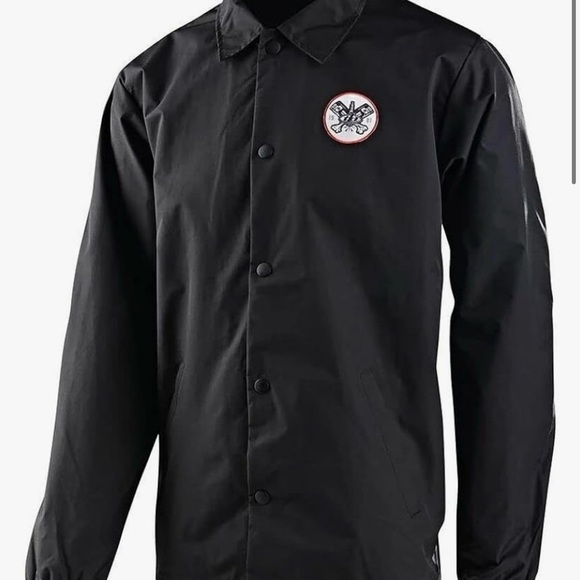 Black Windbreaker Jacket with Water-Resistant Material - Picture 1 of 9